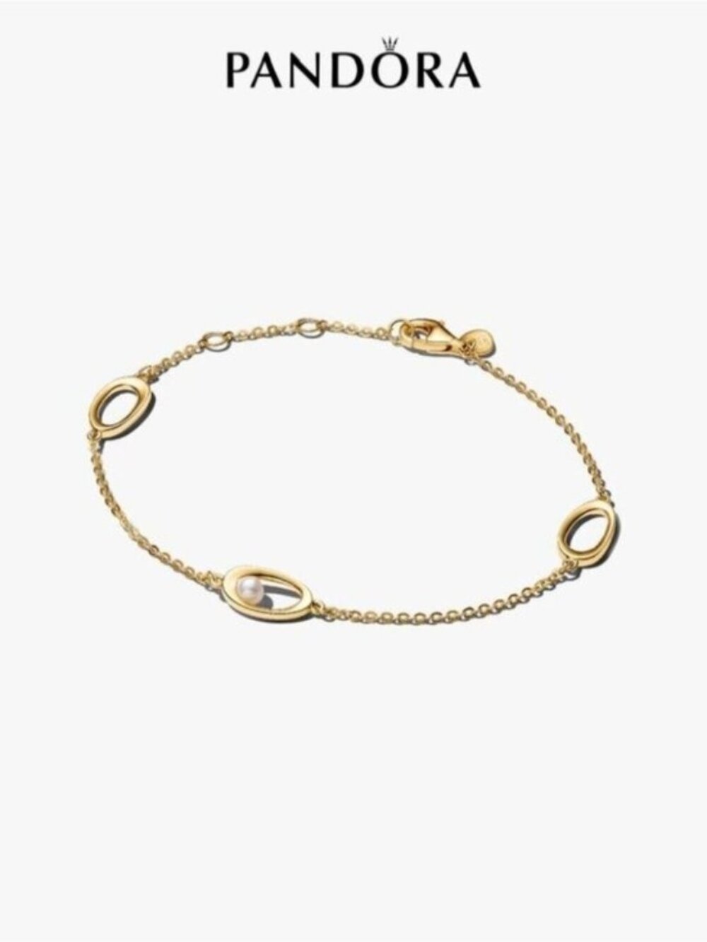 Pandora Organically Shaped Oval & Treated Freshwater Cultured Pearl Bracelet